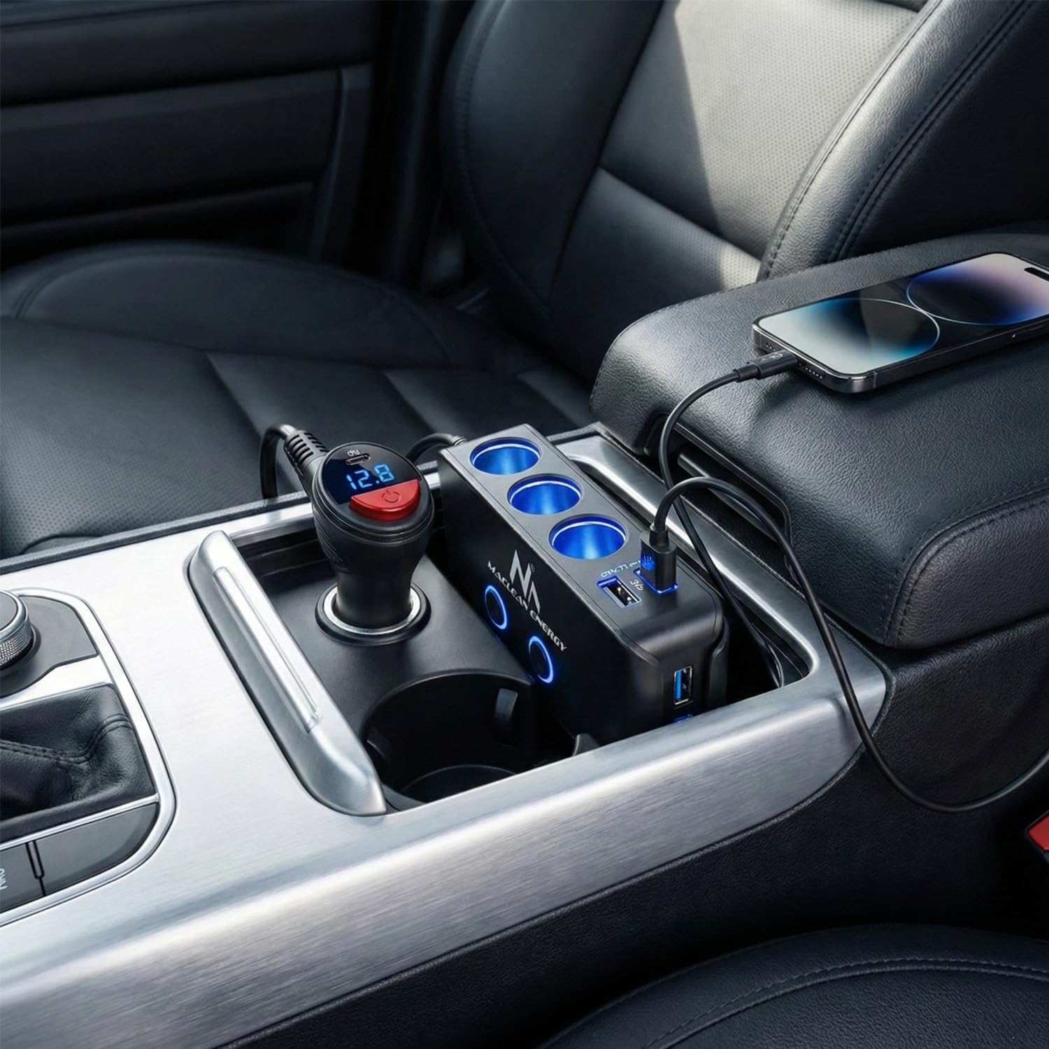 Maclean 3-Fach Kfz-Verteiler Zigarettenanzünder USB-C PD 18W