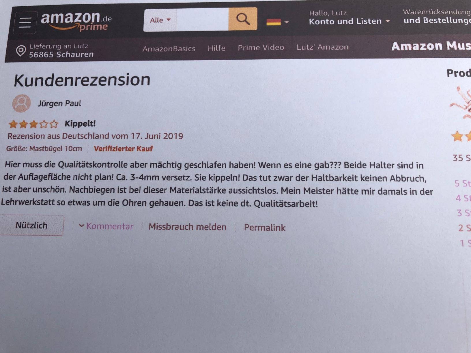 Maclean MCTV-555 Mastbügel 10 cm SAT Stahl verzinkt