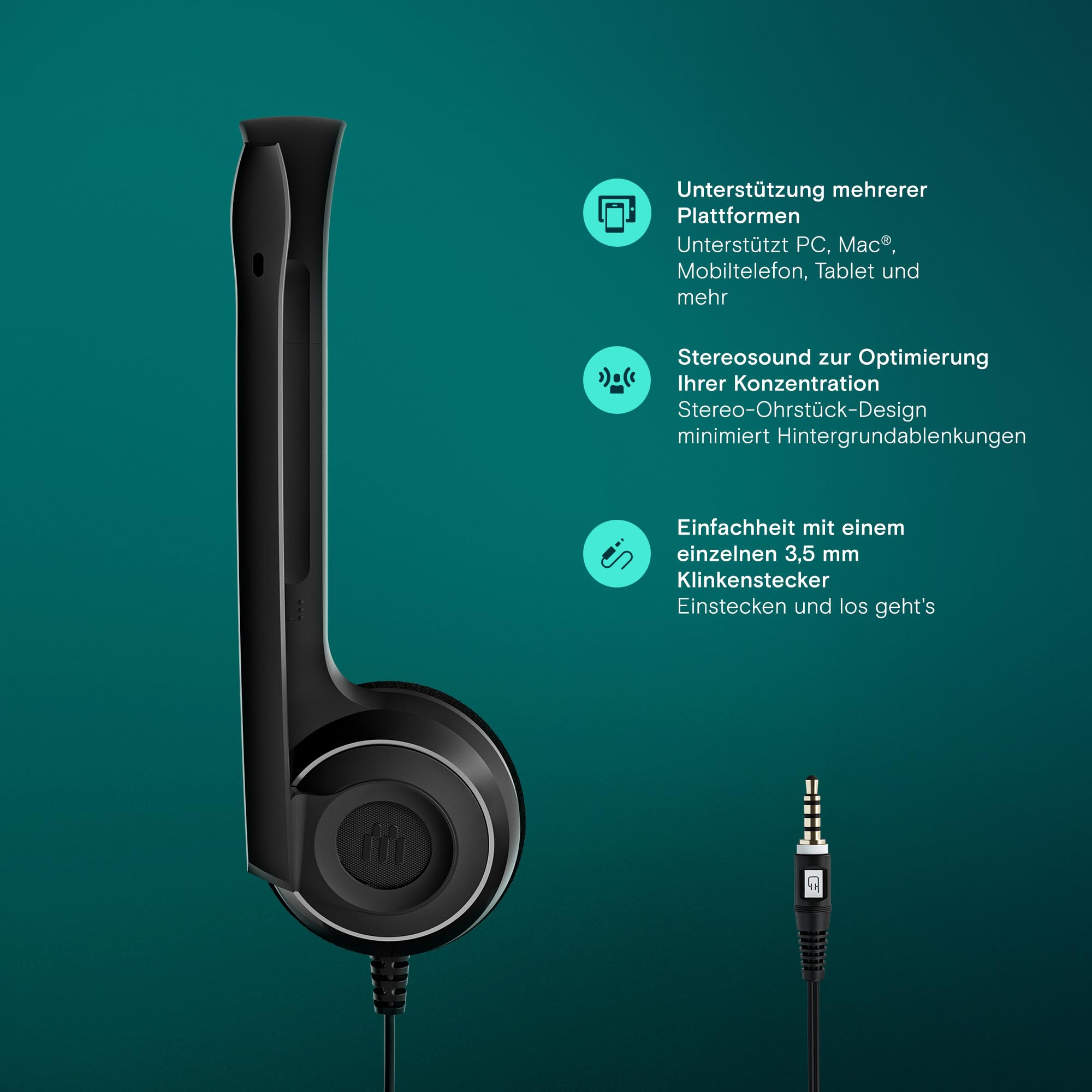 EPOS PC5 Chat Headset On-Ear 3,5mm Geräuschunterdrückung