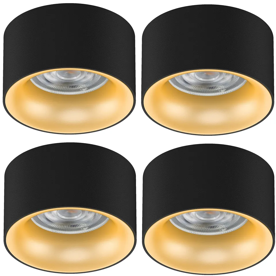 Maclean Energy MCE457 Einbaustrahler GU10 4er Set schwarz gold warmweiß