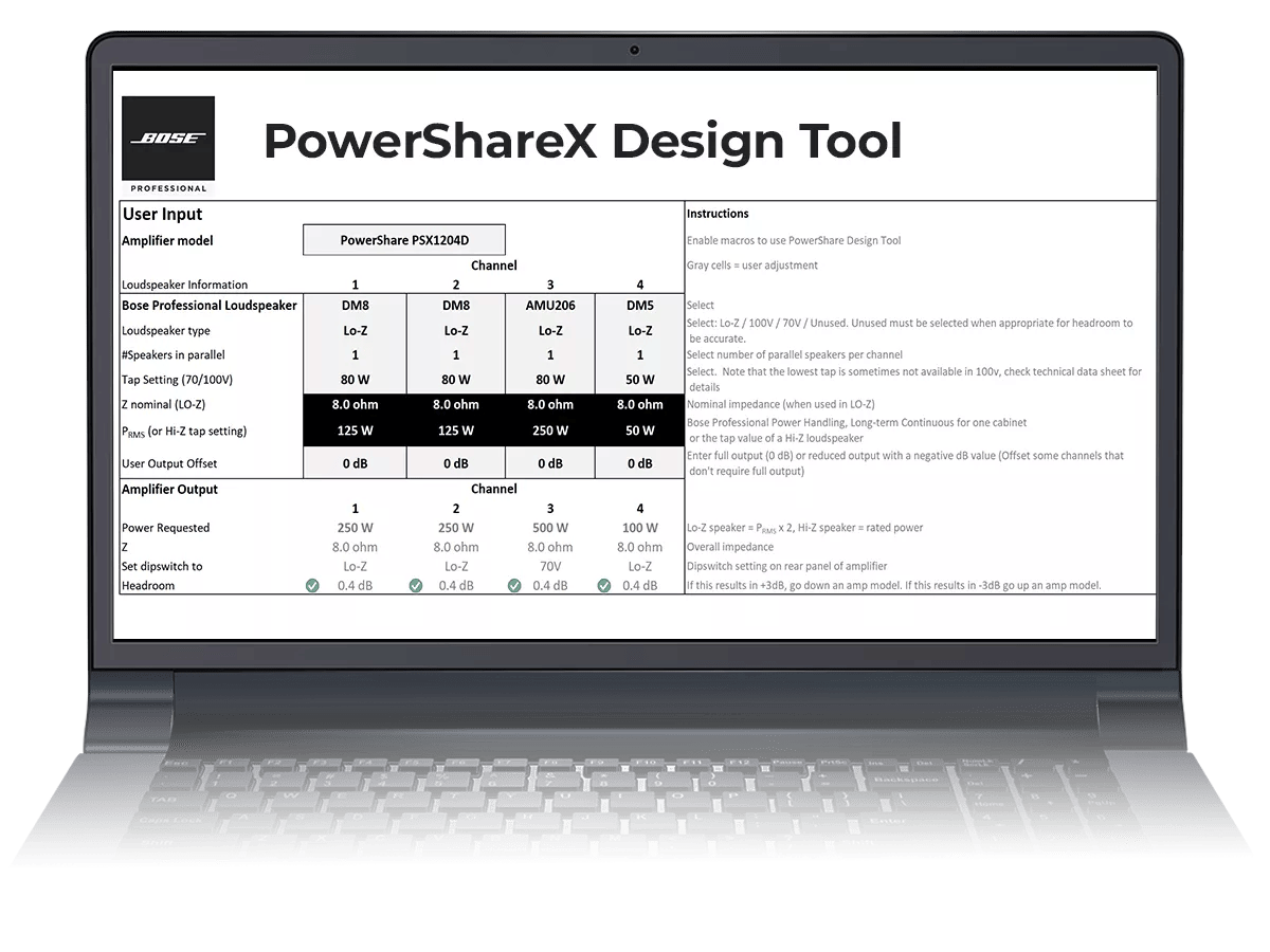 Bose PSX Design Tool Planungssoftware Audio-Planung