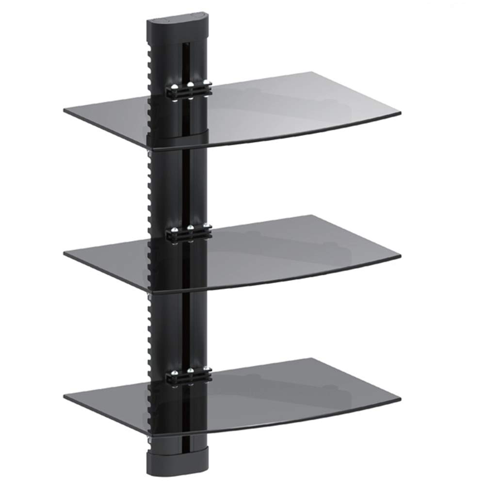 Maclean MC-664 Wandregal 3-Fach Glas 8kg höhenverstellbar