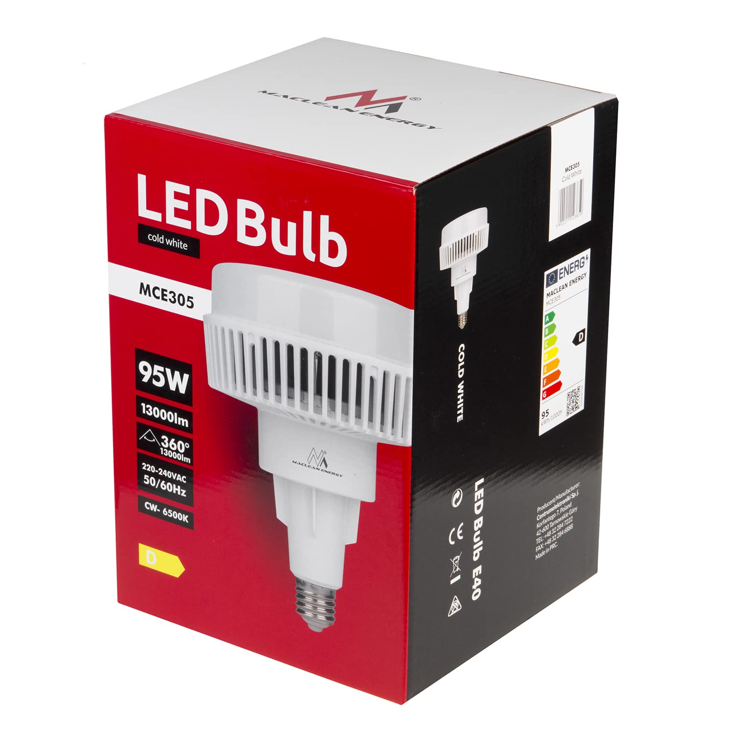 Maclean Energy MCE305 CW LED Birne E40 95W 13000lm kaltweiß