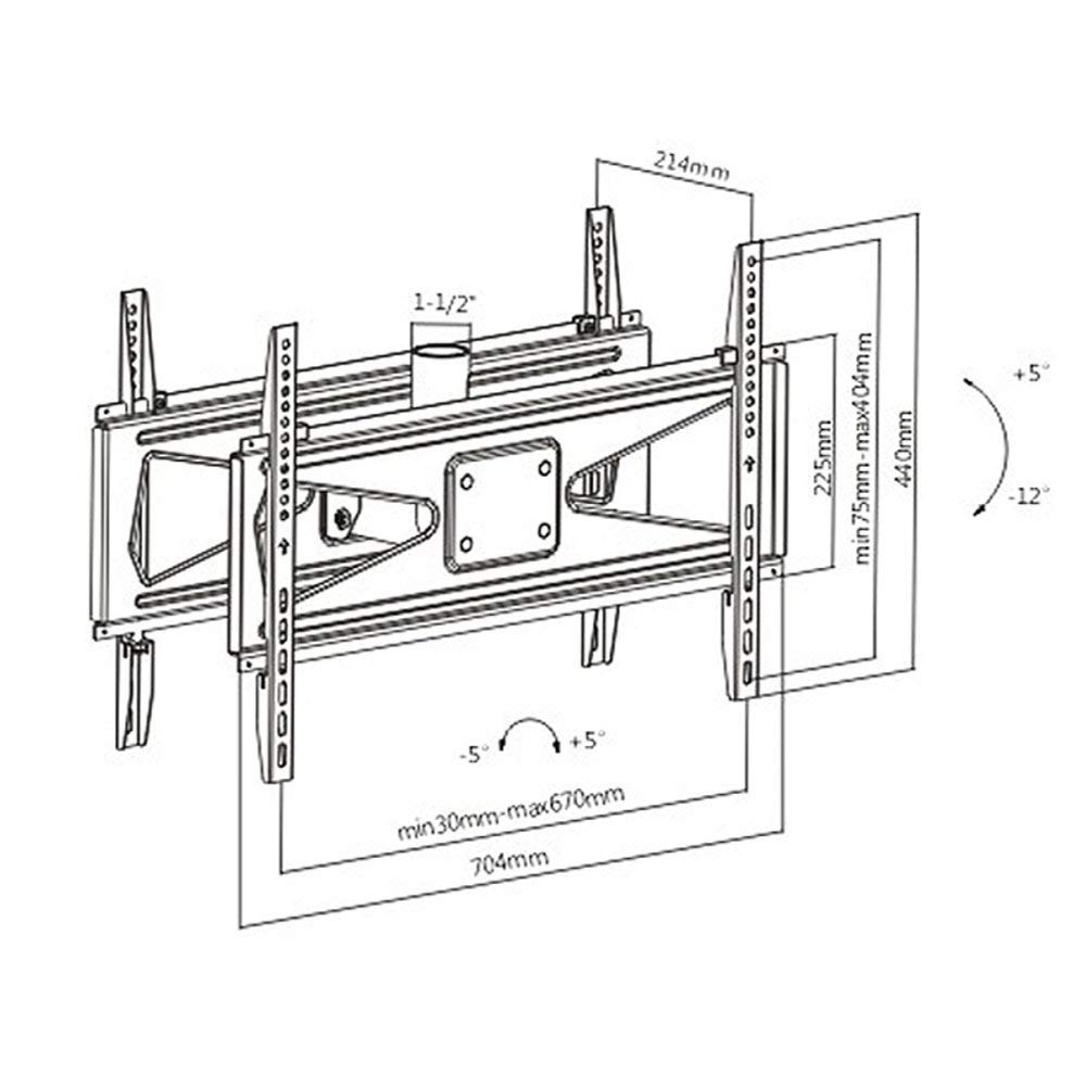 Maclean Energy MC-703/706/707 TV-Deckenhalterung 2-fach 23-70" 900mm