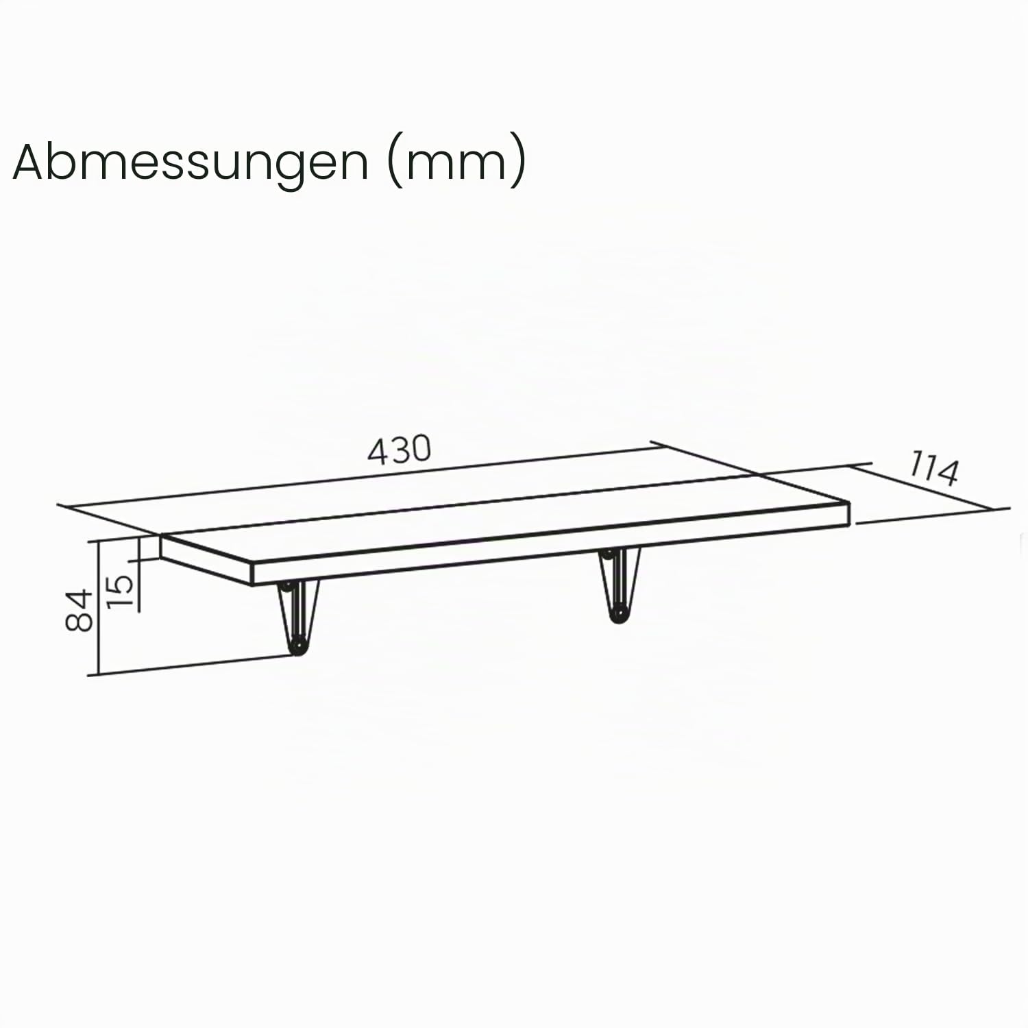 Maclean Brackets MC-331 Wandregal 6er Set Nussbaum 8kg