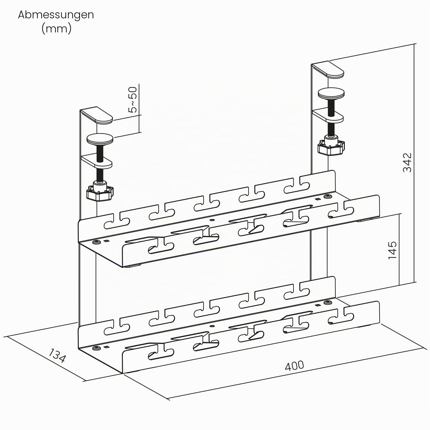 Maclean Energy Kabelhalterung 2 Ebenen 40 cm weiß 5 kg