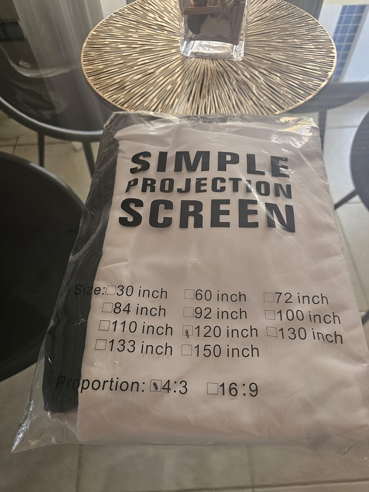 Maclean Projektionswand 150" 330x187cm 16:9 Polyester