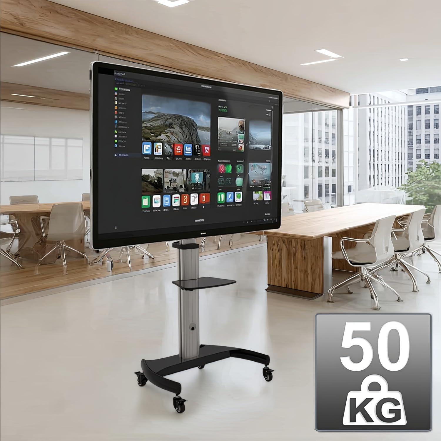 Maclean Energy MC-801 TV-Ständer 70" Rollen höhenverstellbar