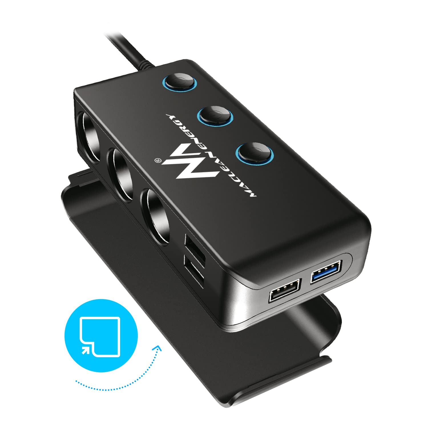 Maclean 3-Fach Kfz-Verteiler Zigarettenanzünder USB-C PD 18W