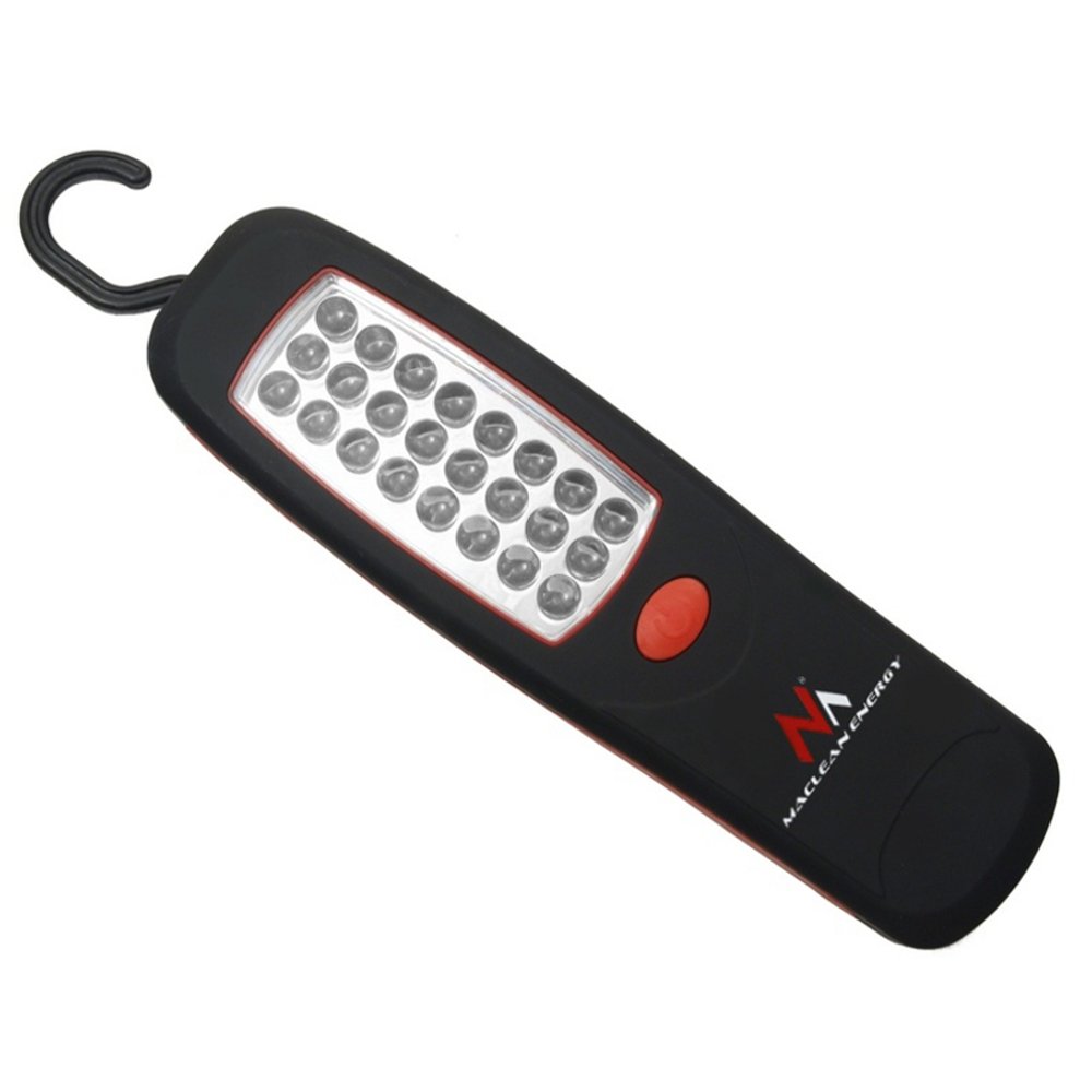 Maclean Energy Werkstattlampe 24 LED mit Magnet und Haken Schwarz