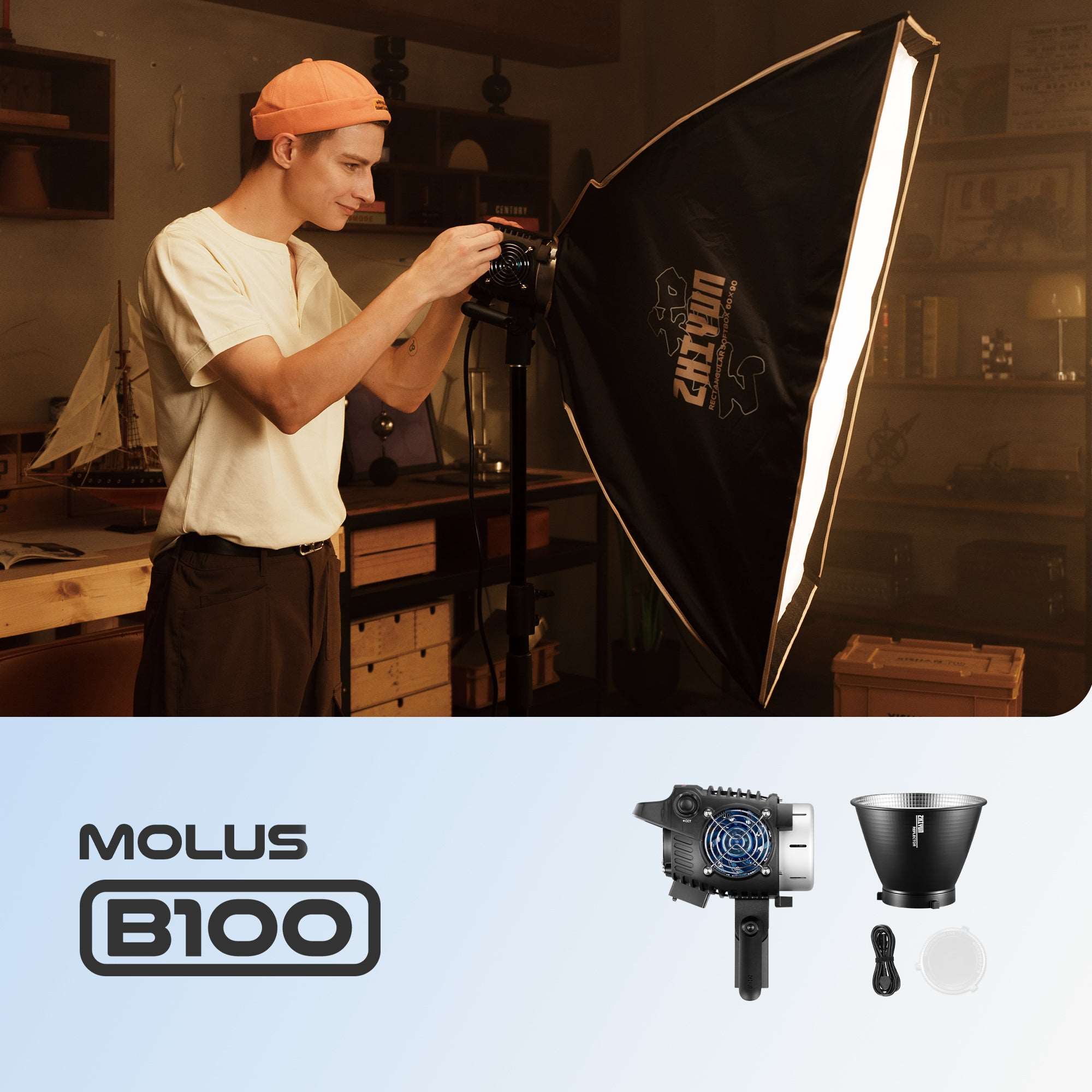 Zhiyun MOLUS B100 100W COB LED Videolicht Bi-Color Bowens
