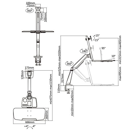 Maclean Brackets MC-728 Monitor-Tischhalterung 13-32" 8kg