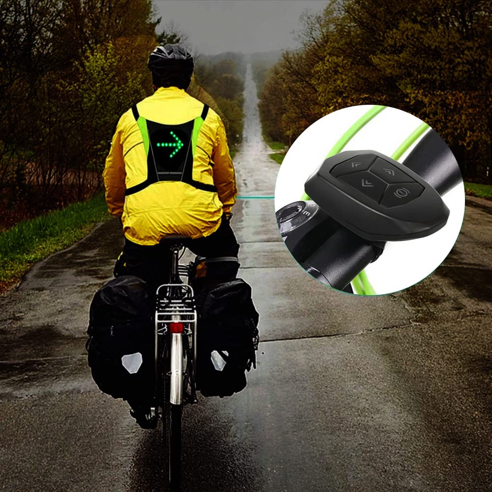 Maclean Sicherheitswarnweste mit LED-Blinker USB Fernbedienung