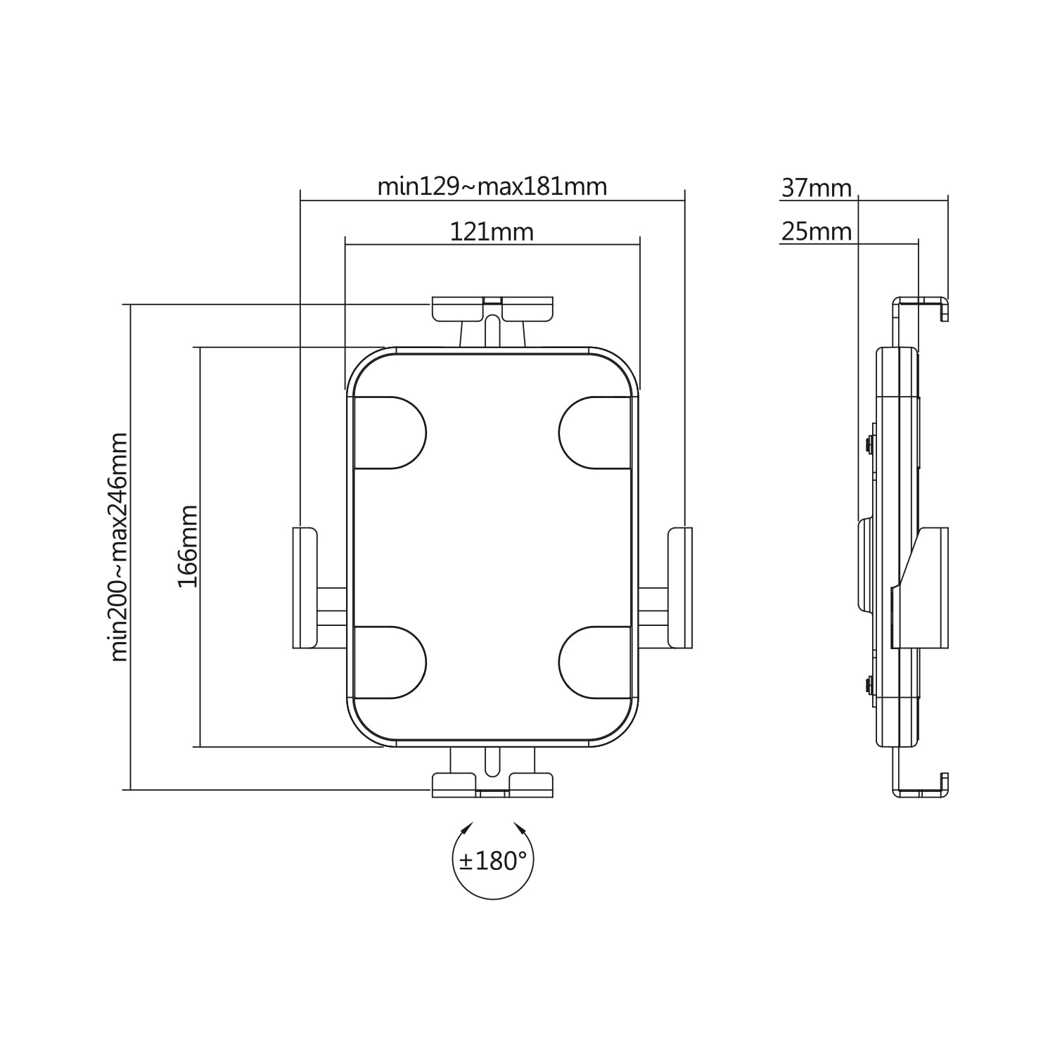 Maclean Brackets MC-469 Tablet Wandhalterung 7,9-11 Zoll weiß