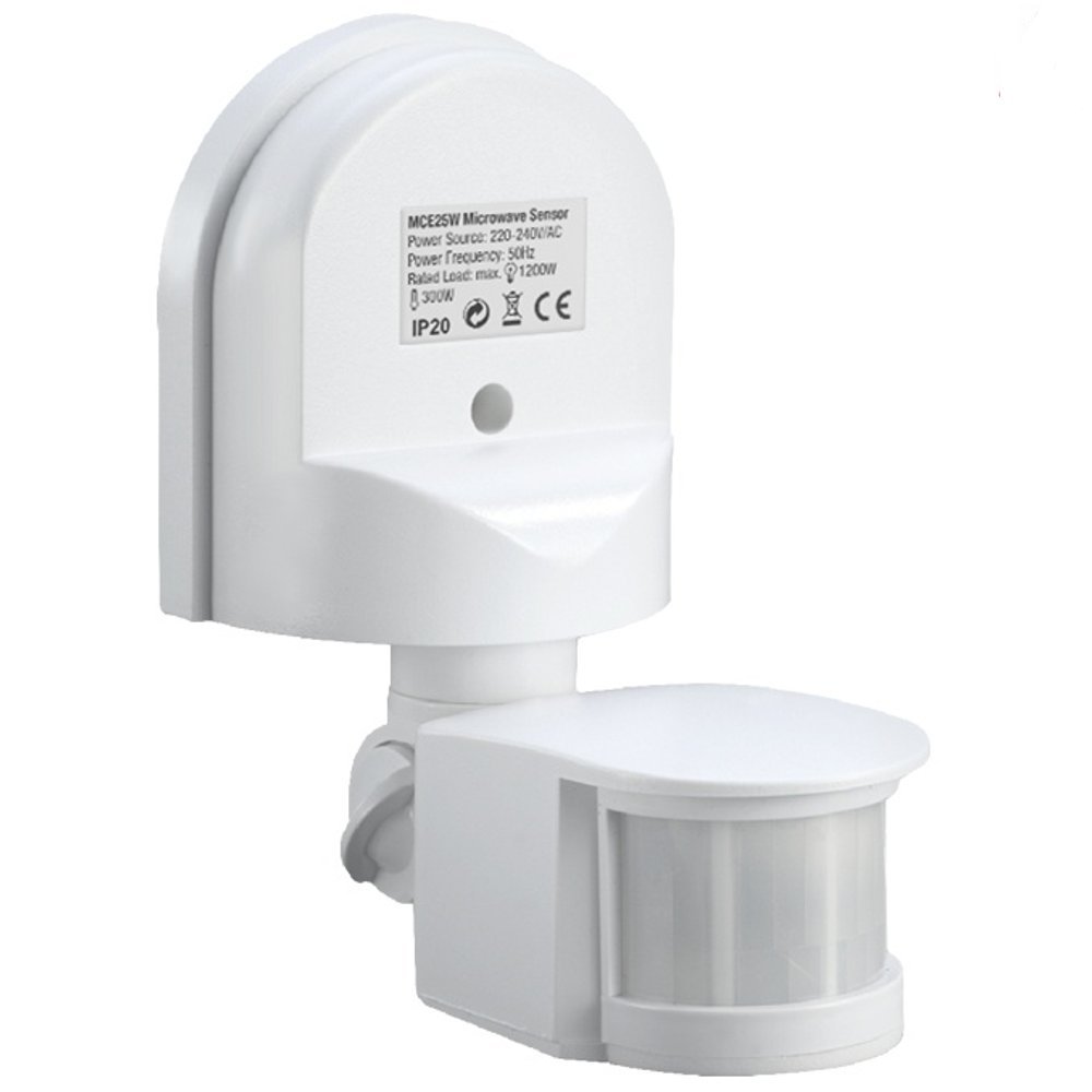 Maclean MCE25 Bewegungsmelder Wand Weiß 180° 12m IP44
