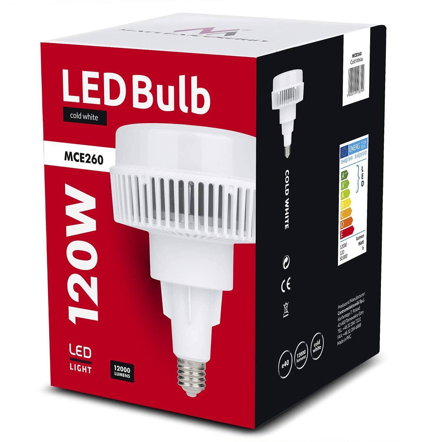 Maclean Energy MCE260 LED-Lampe E40 120W 12000lm kaltweiß
