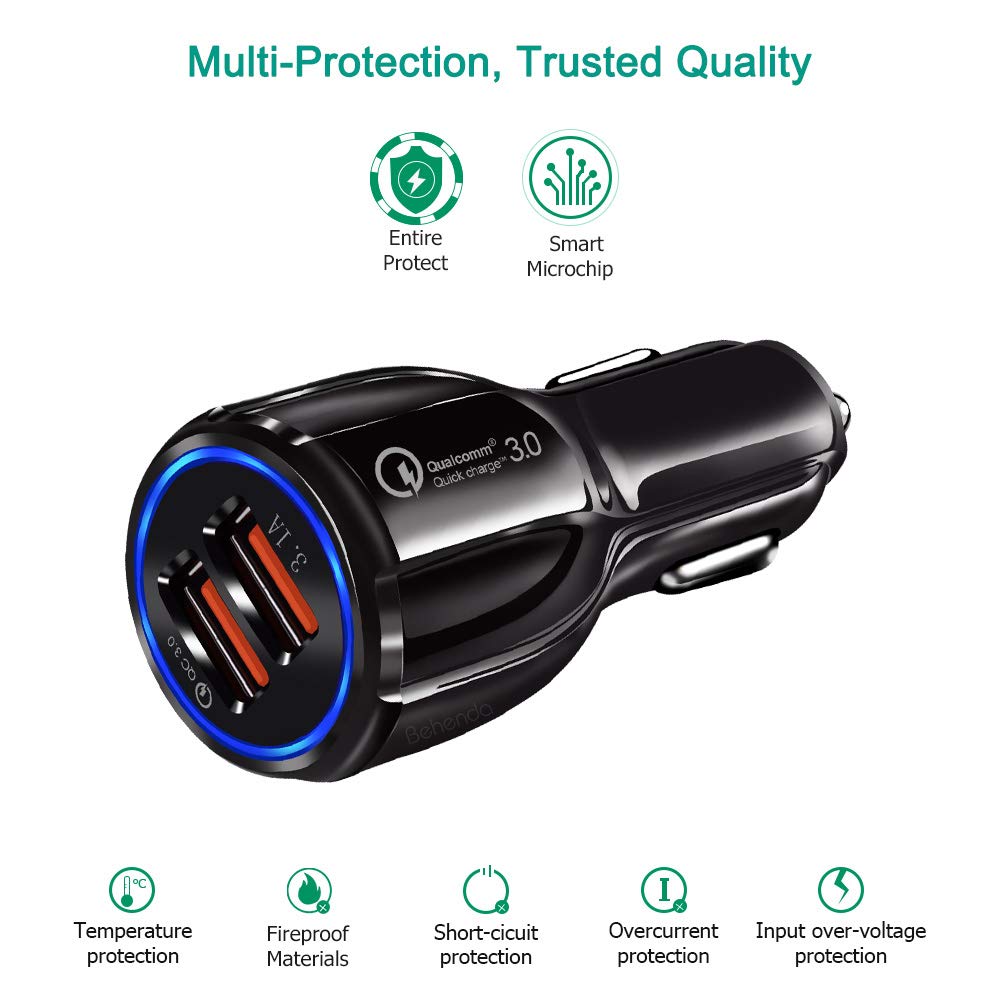 Maclean MCE478 USB Autoladegerät QC3.0 30W schwarz