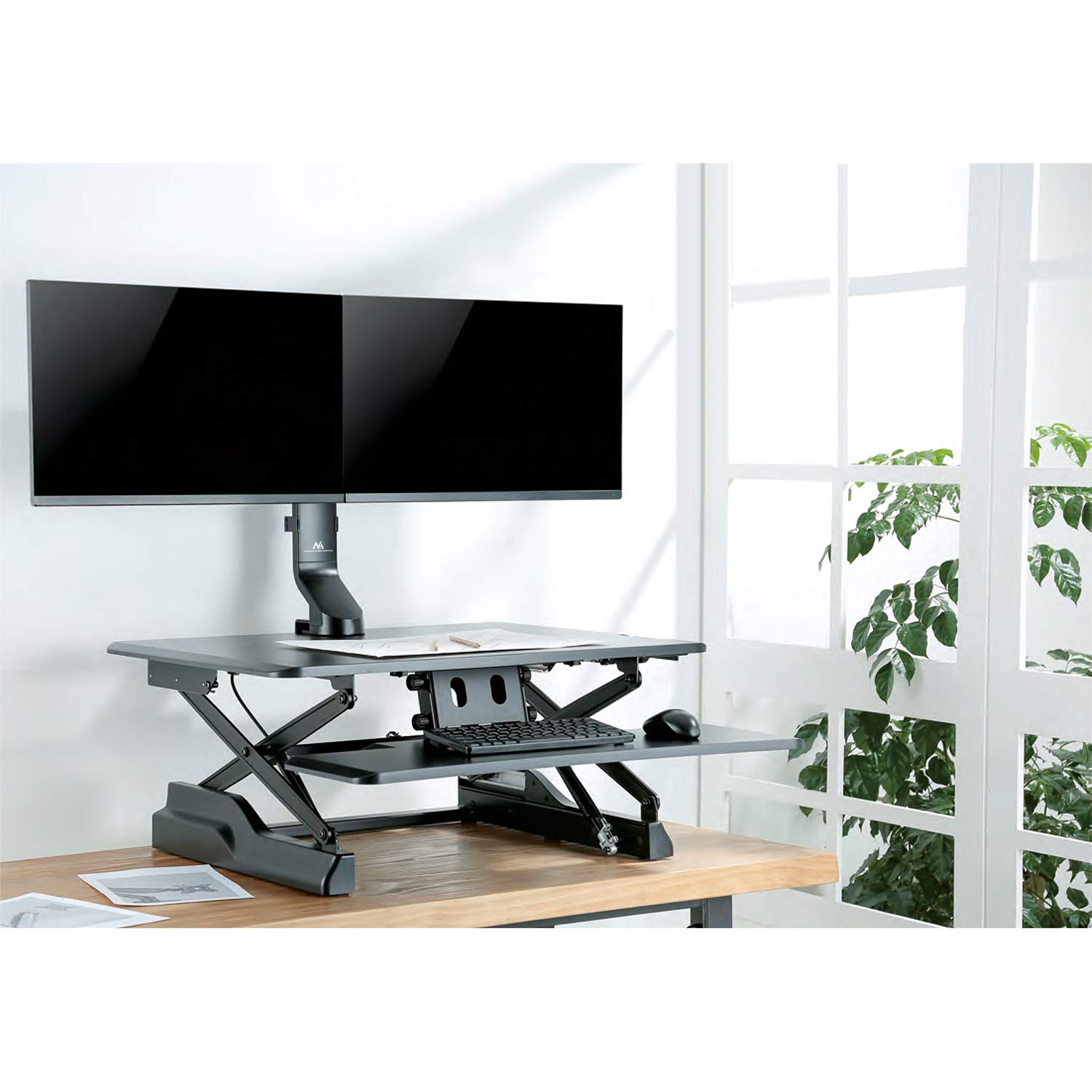 Maclean MC-854 Monitorhalterung für 2 Monitore 17-27 Zoll VESA