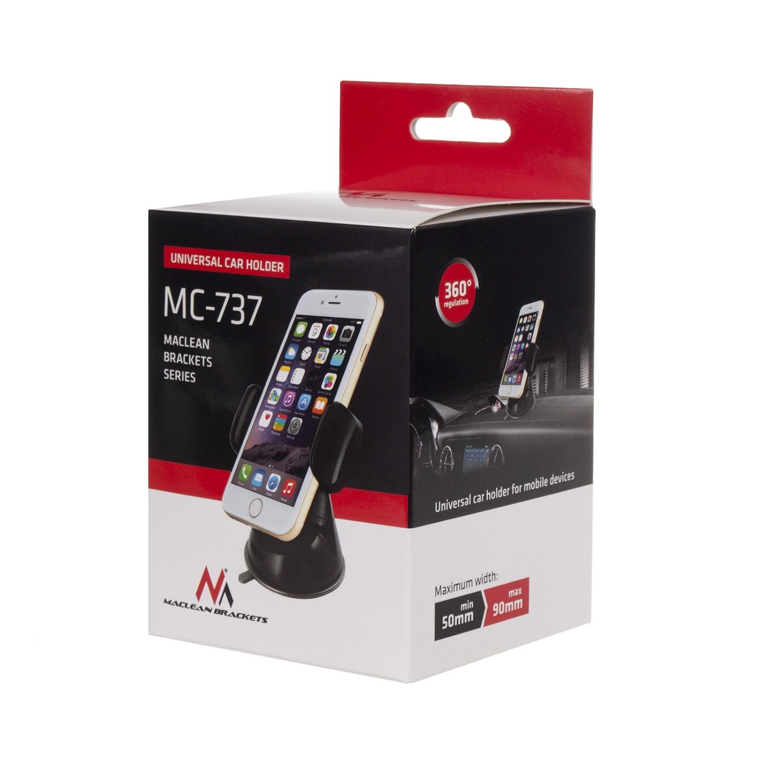 Maclean Brackets MC-737 Kfz-Halterung Smartphone 360° Saugnapf
