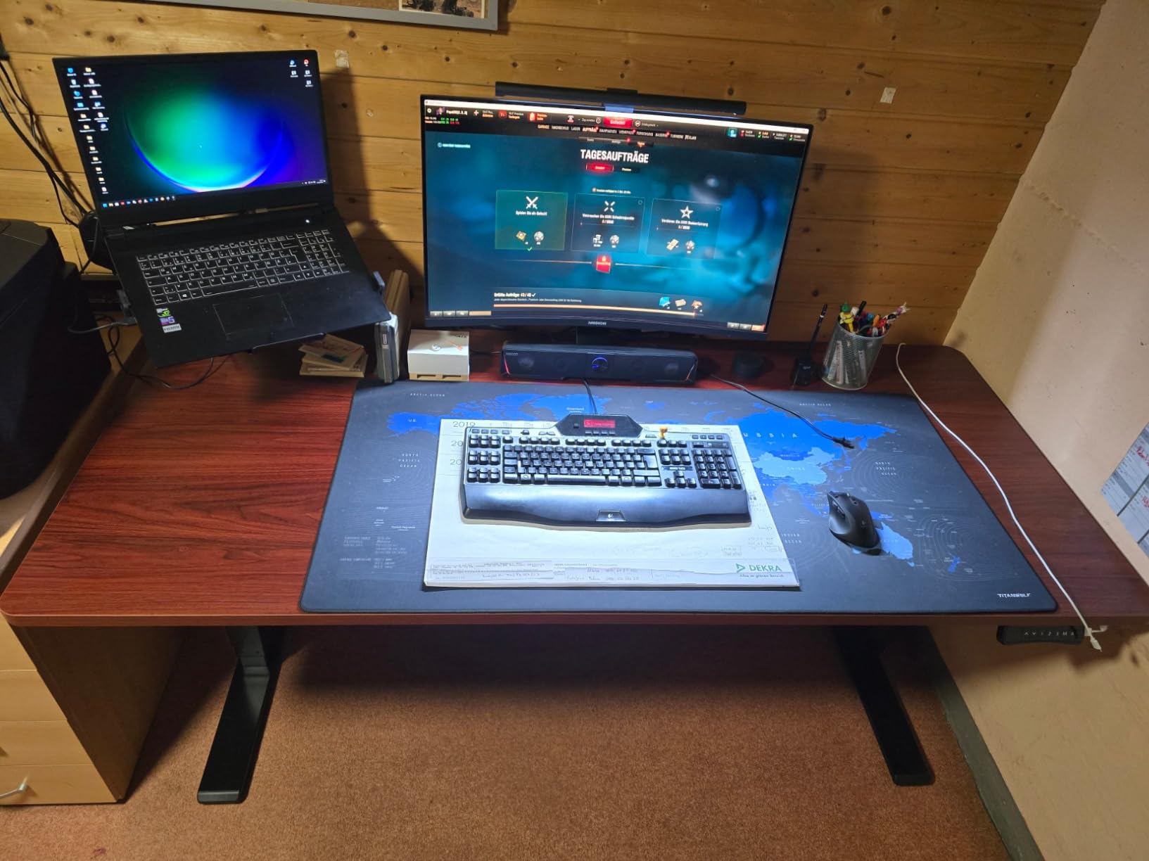 Maclean MC-854 Monitorhalterung für 2 Monitore 17-27 Zoll VESA