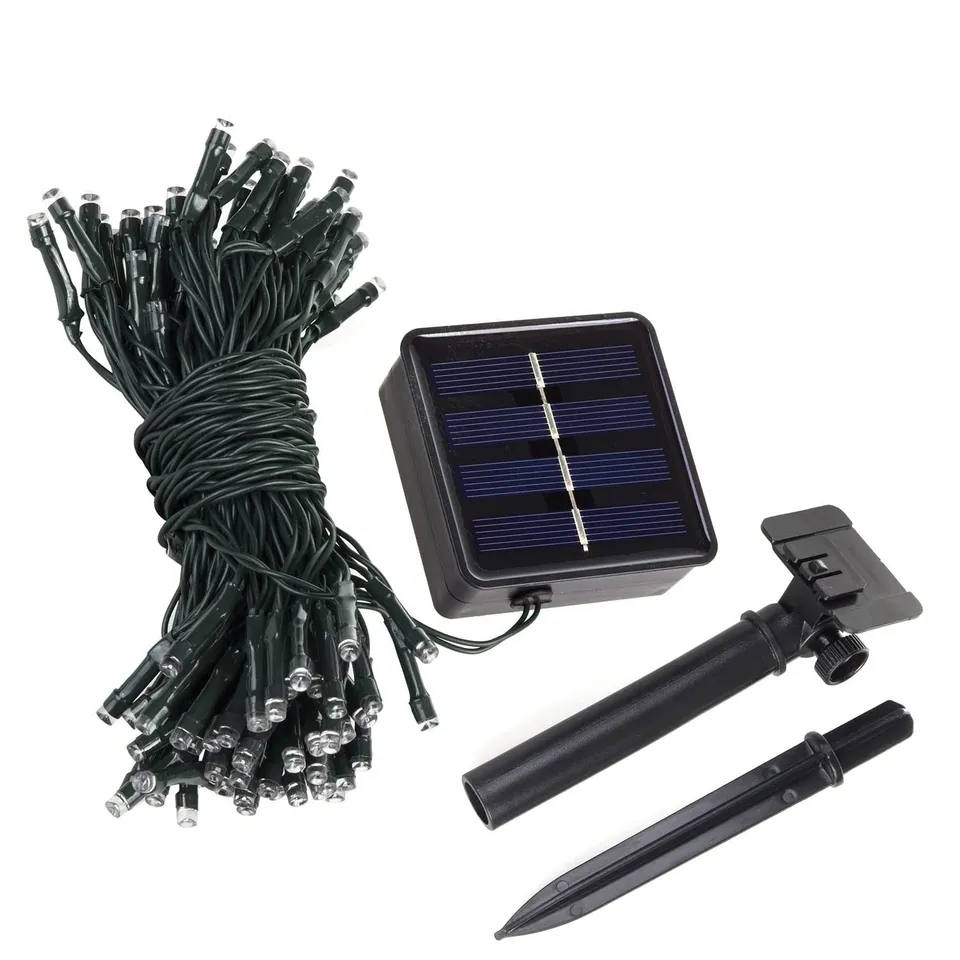 Maclean Energy MCE411 Solar Lichterkette 100 LED 12m kaltweiß IP44