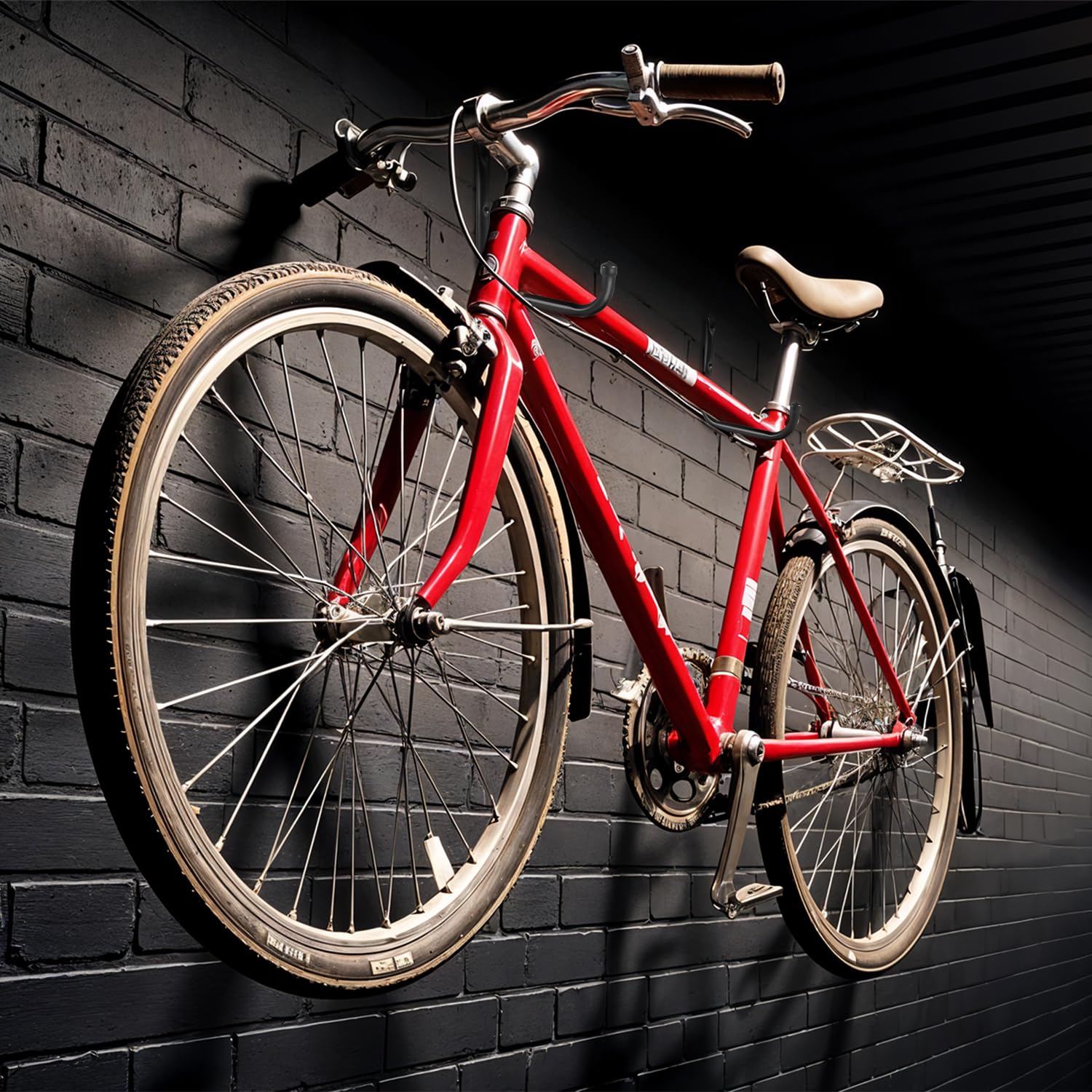 Maclean Wandhalterung 2er Set 18x20 cm Stahl Reifen Fahrrad 22 kg