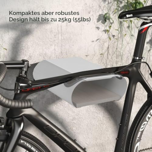 Maclean MC-466 Fahrrad-Wandhalterung 25kg Holzablage