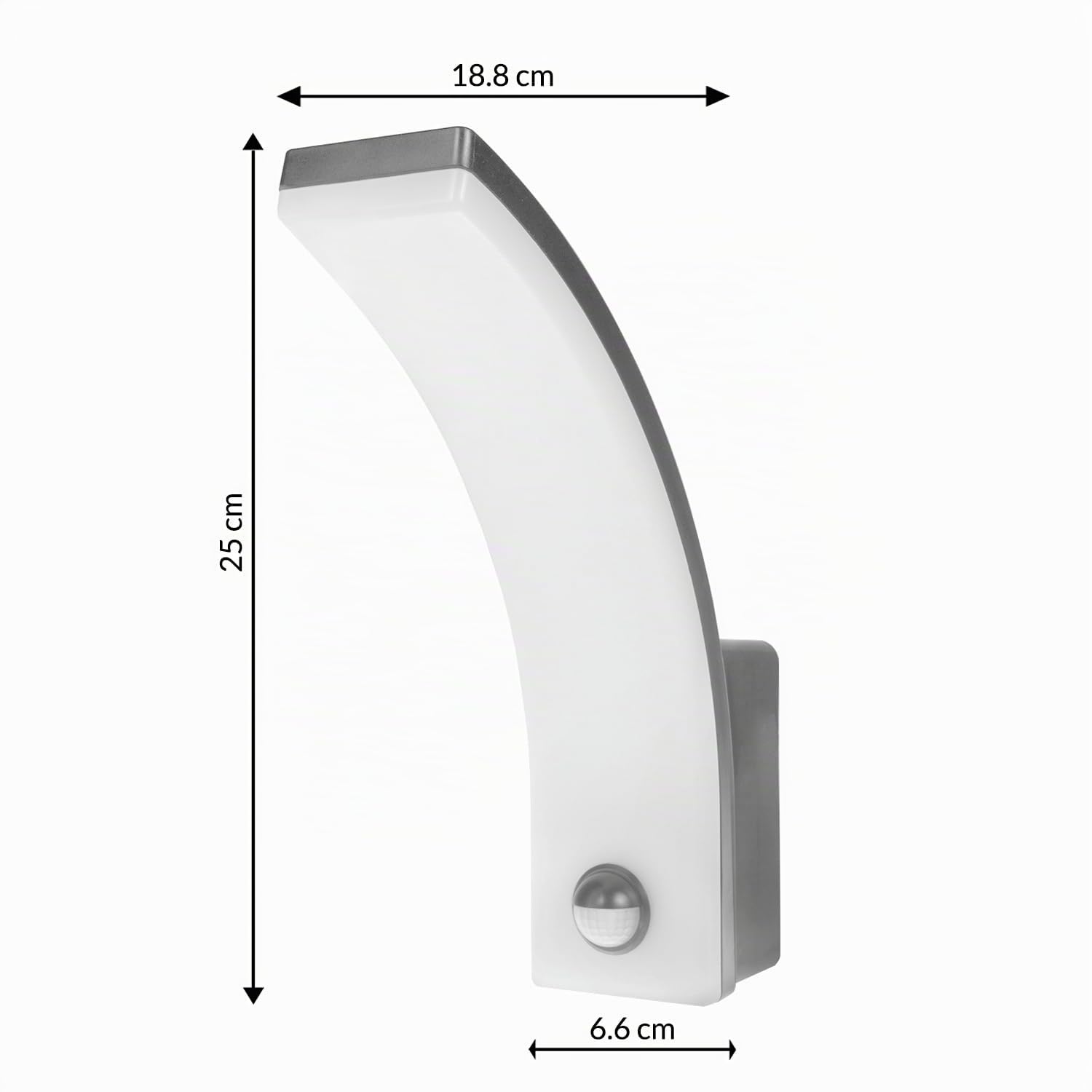 Maclean Energy MCE512 LED Wandleuchte mit Bewegungsmelder grau