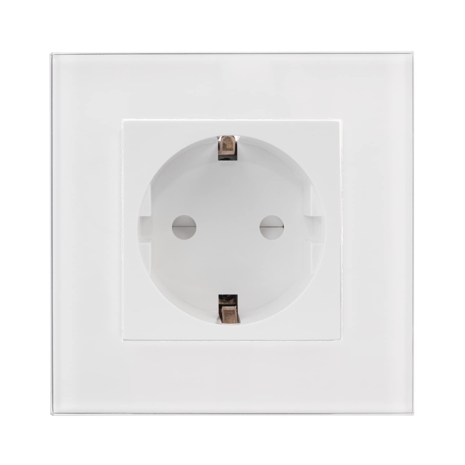 Maclean Energy MCE719W+MCE730W Schuko Steckdose Weiß Glas