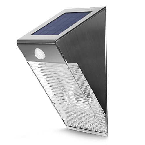 Maclean Energy MCE167 Solarlampe Edelstahl Bewegungsmelder