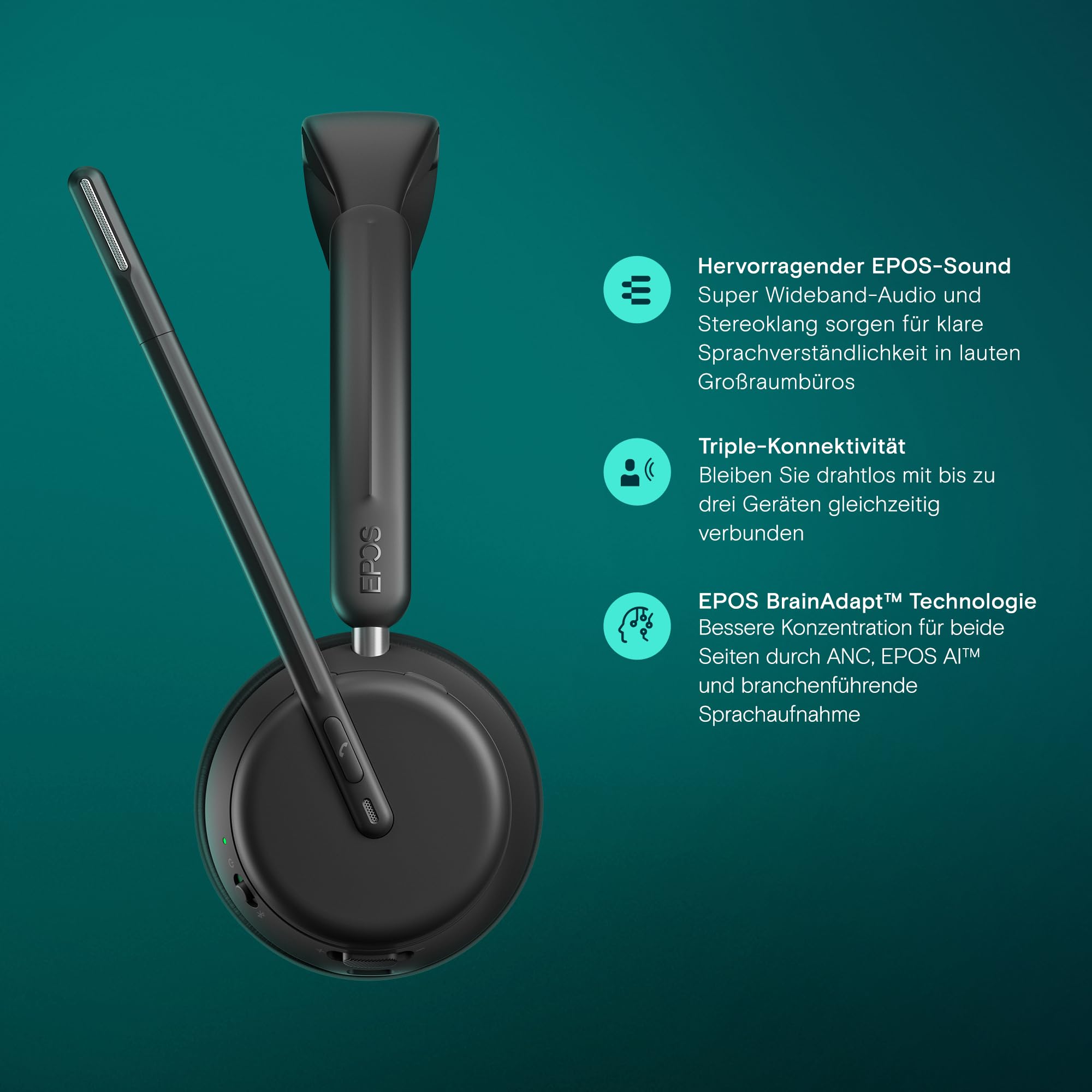 EPOS IMPACT 1060 Bluetooth-Headset beidseitig mit Mikrofon