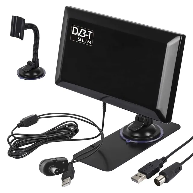 Maclean MCTV-948 Zimmerantenne aktiv DVB-T2 USB Saugnapf