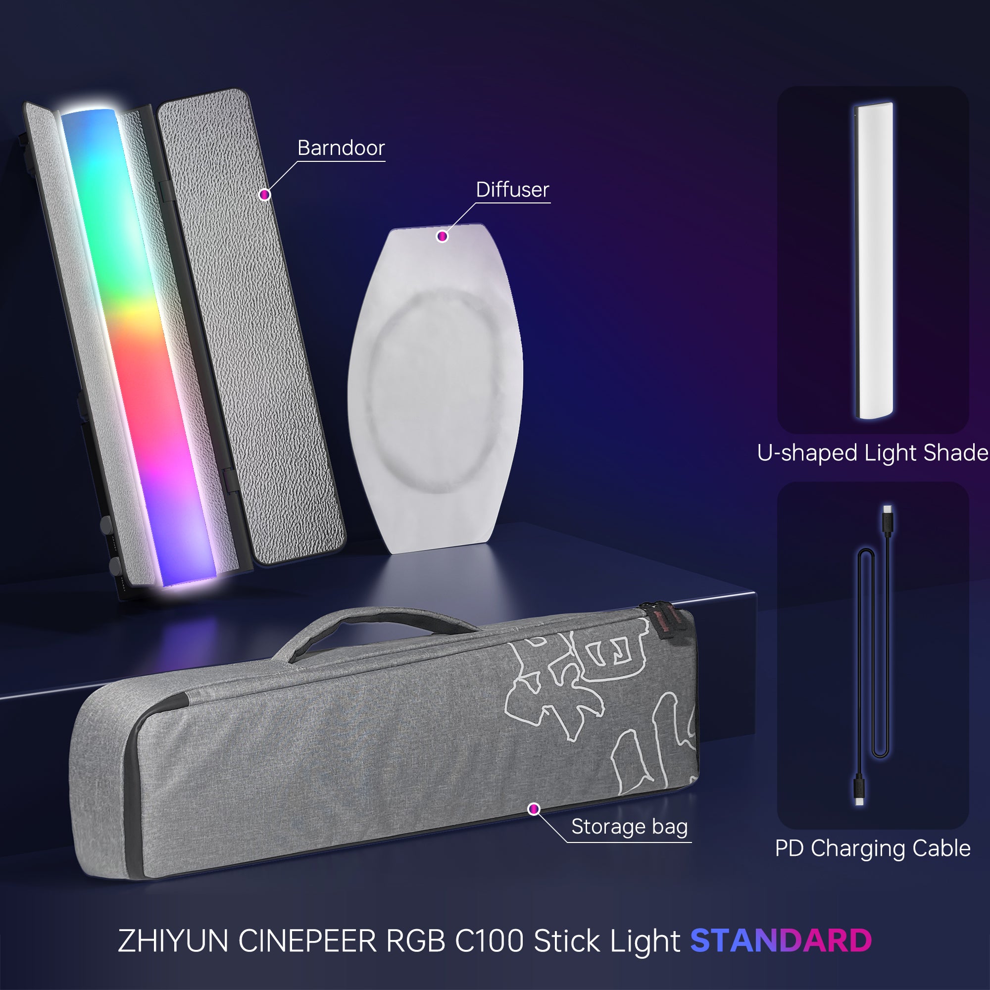 Zhiyun CINEPEER C100 RGB Stablicht Combo 100W
