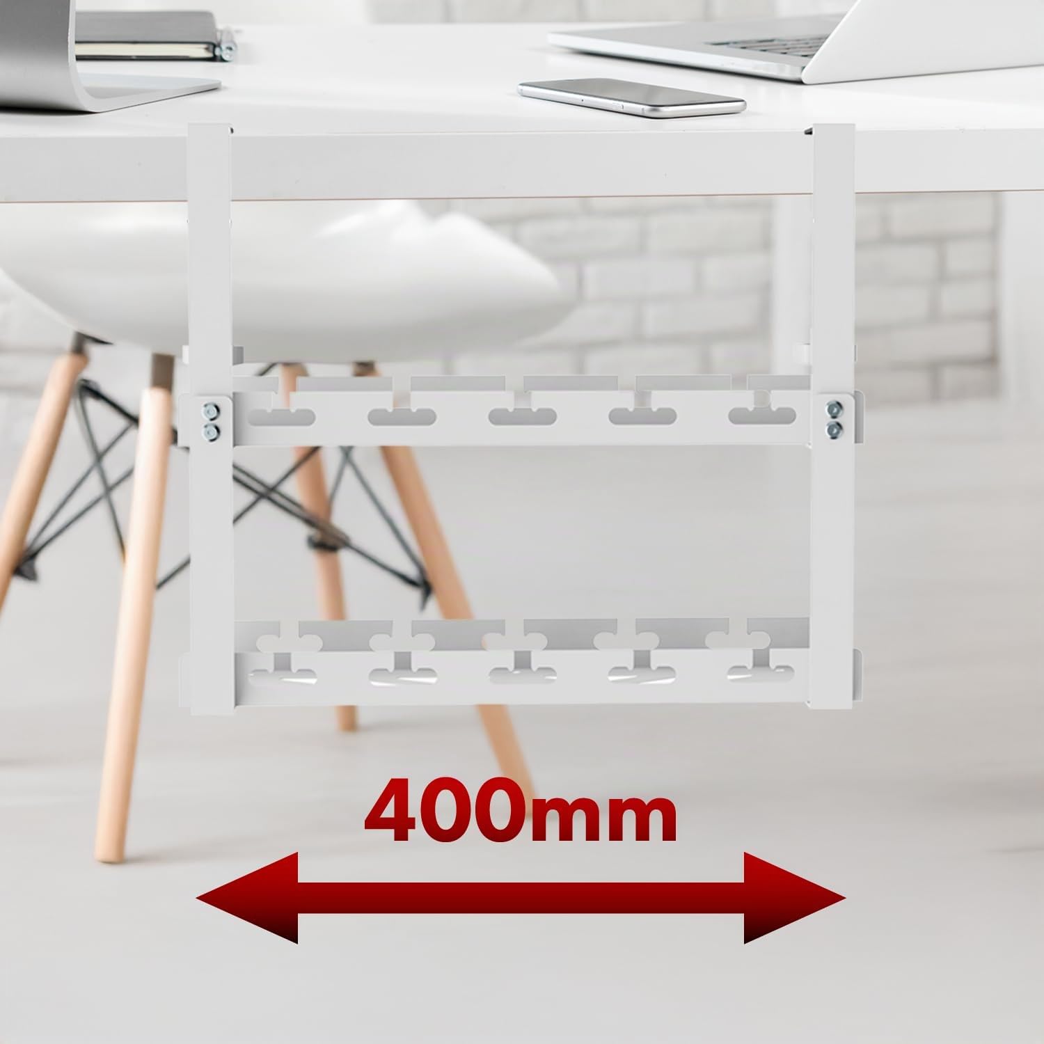 Maclean Energy Kabelhalterung 2 Ebenen 40 cm weiß 5 kg