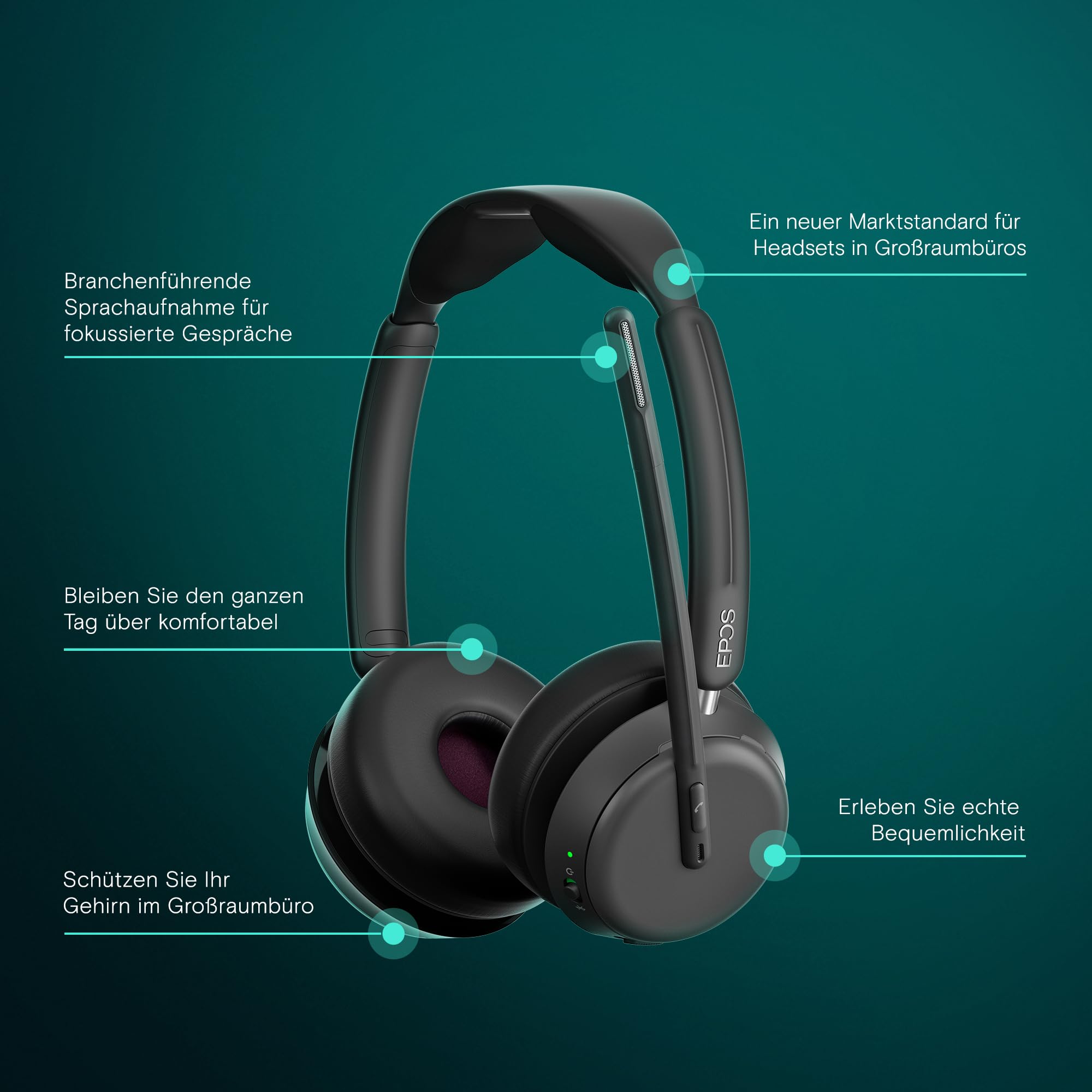EPOS IMPACT 1060 Bluetooth-Headset beidseitig mit Mikrofon