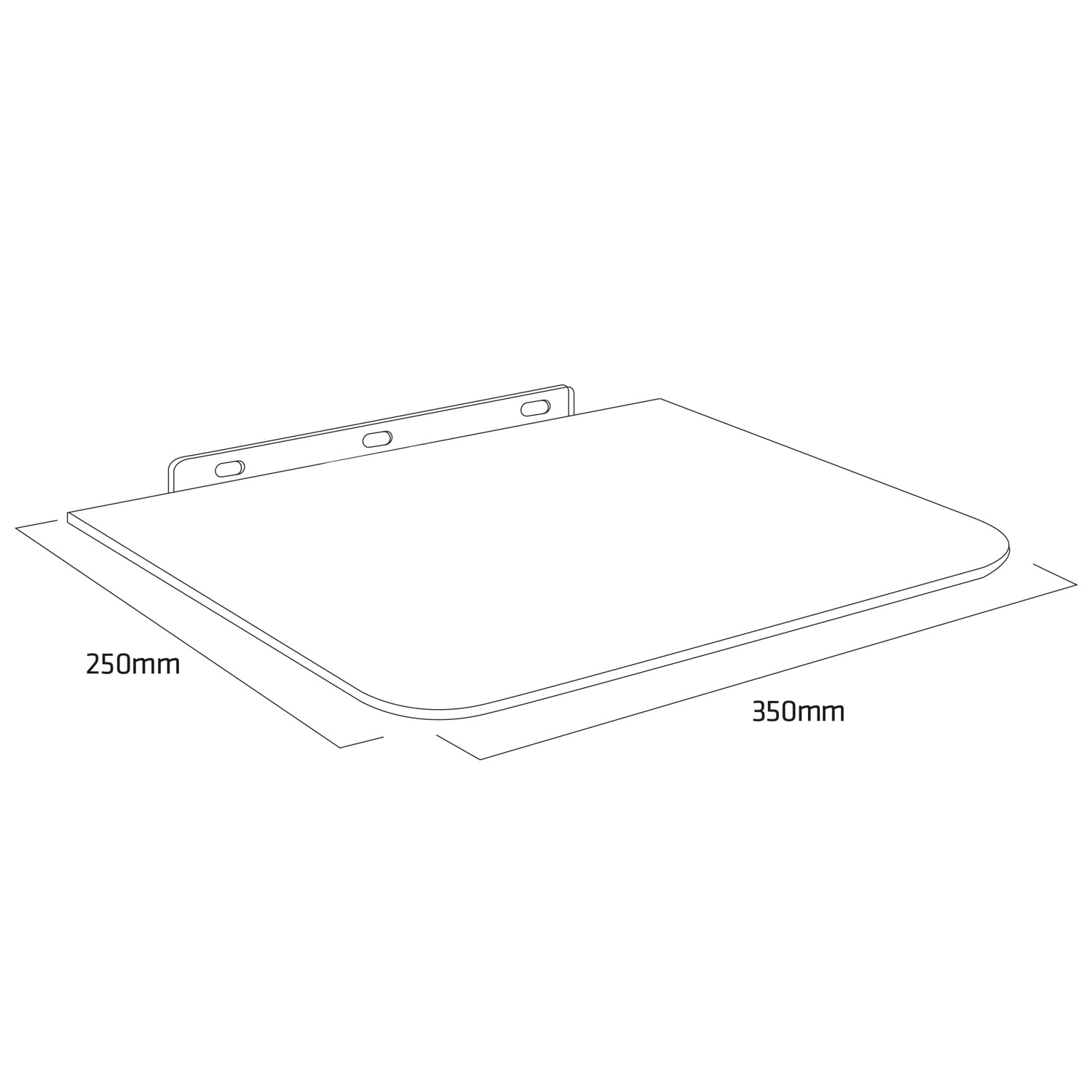 Maclean MC-738 Wandregal Glas 350x250mm 10kg 1 Stück