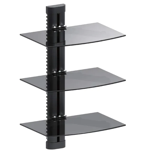 Maclean MC-664 Wandregal 3-Fach Glas 8kg höhenverstellbar