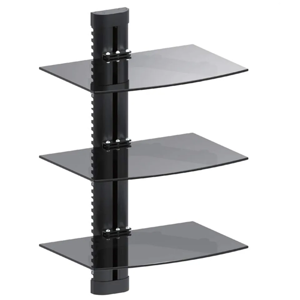 Maclean MC-664 Wandregal 3-Fach Glas 8kg höhenverstellbar