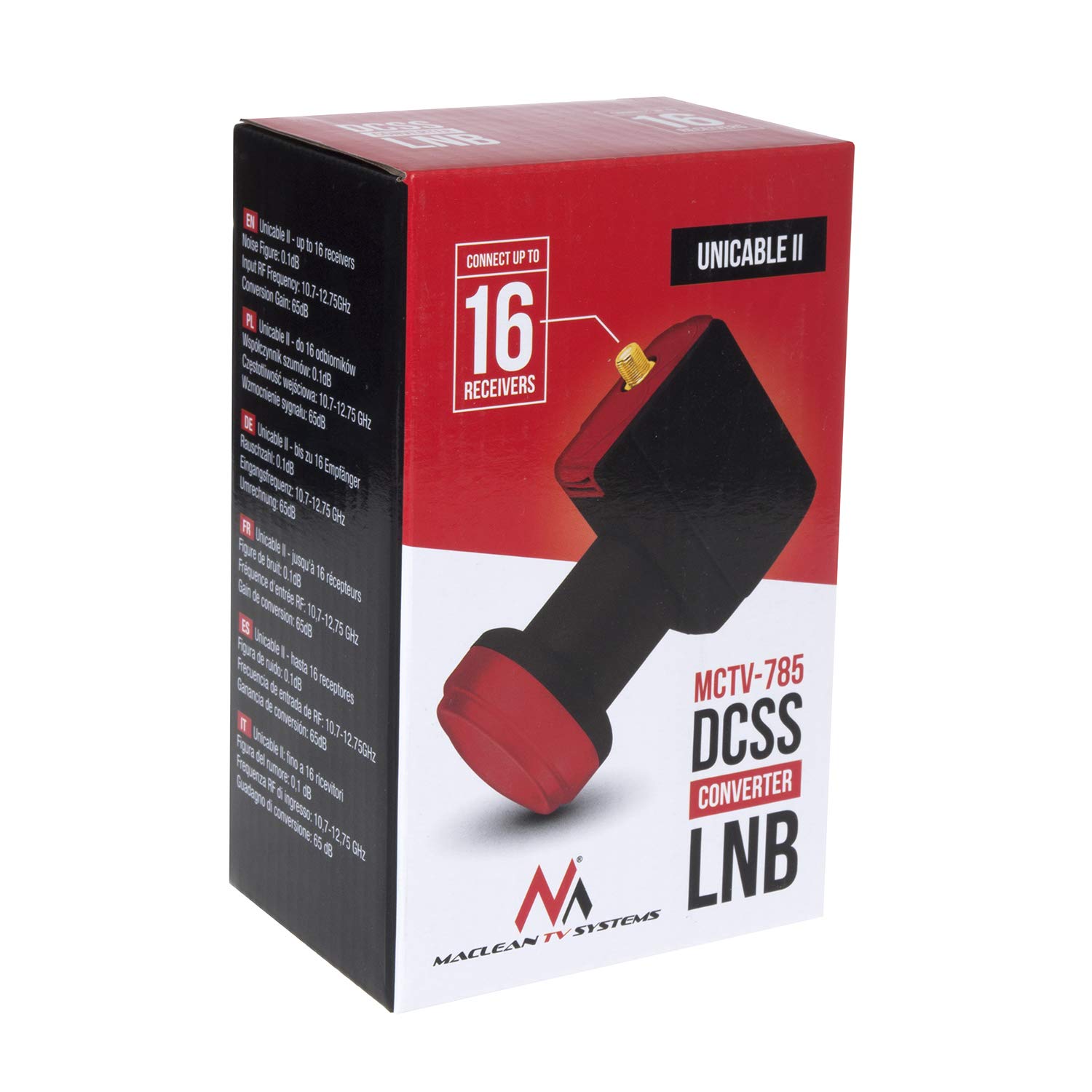 Maclean MCTV-785 dCSS LNB Unicable II für 16 Receiver 0,1dB