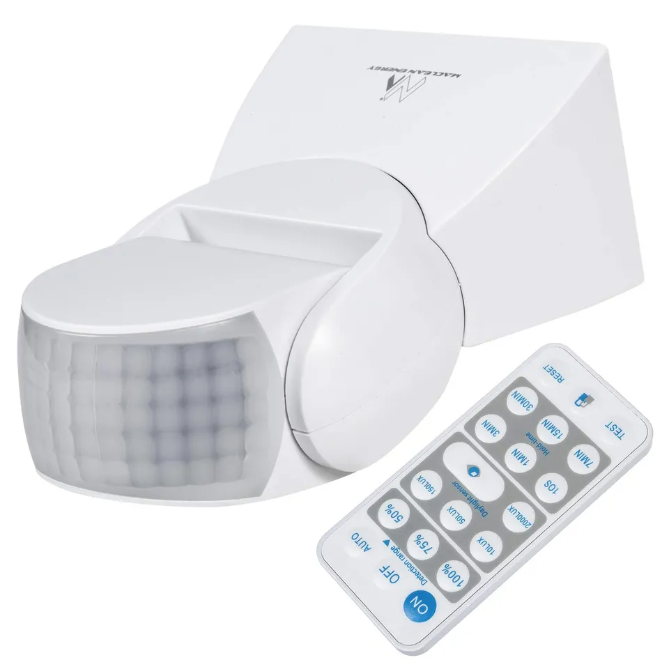 Maclean Energy MCE241 Bewegungsmelder Weiß IP65 mit Fernbedienung