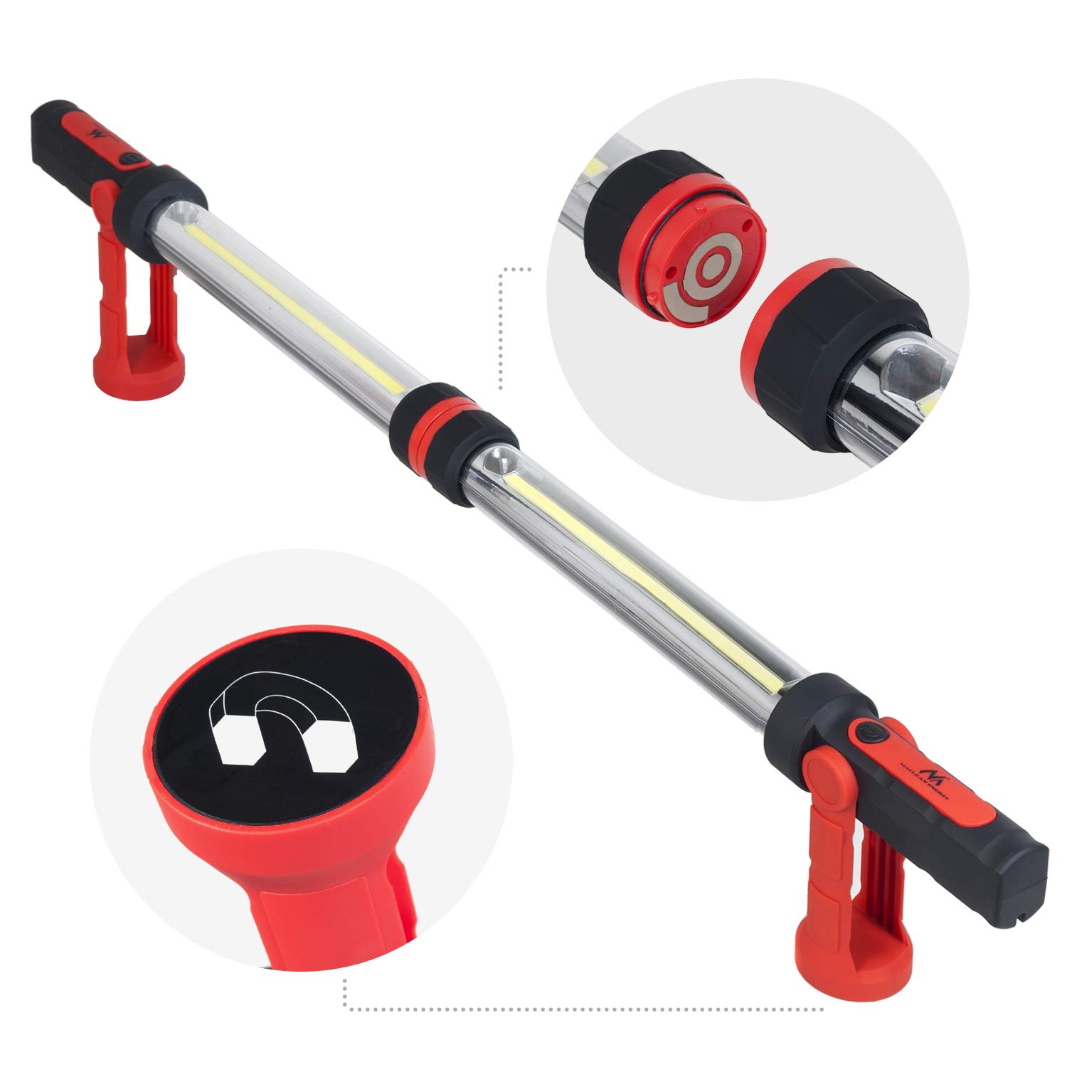 Maclean Energy COB LED Werkstattlampe XXL Magnet 1200lm 2er