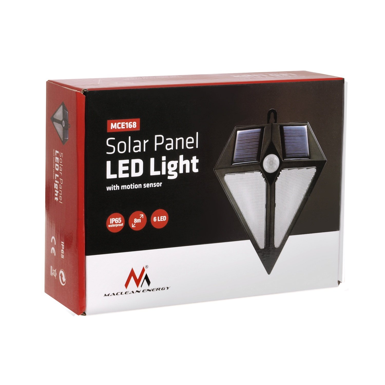 Maclean MCE168 Solarlampe Außen mit Bewegungsmelder IP65