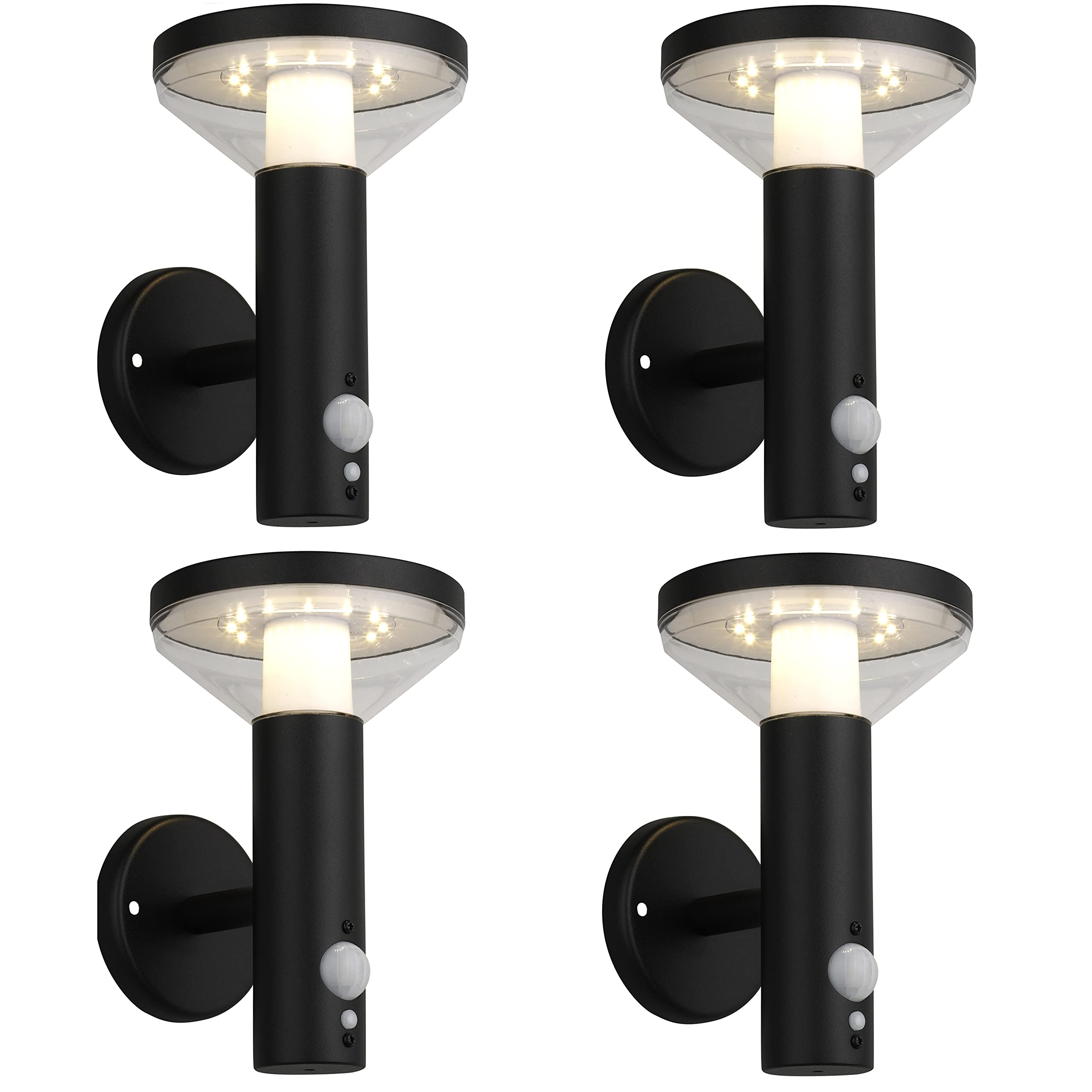 Maclean Energy MCE455 Solar Wandleuchte 4 Stück IP44 neutralweiß