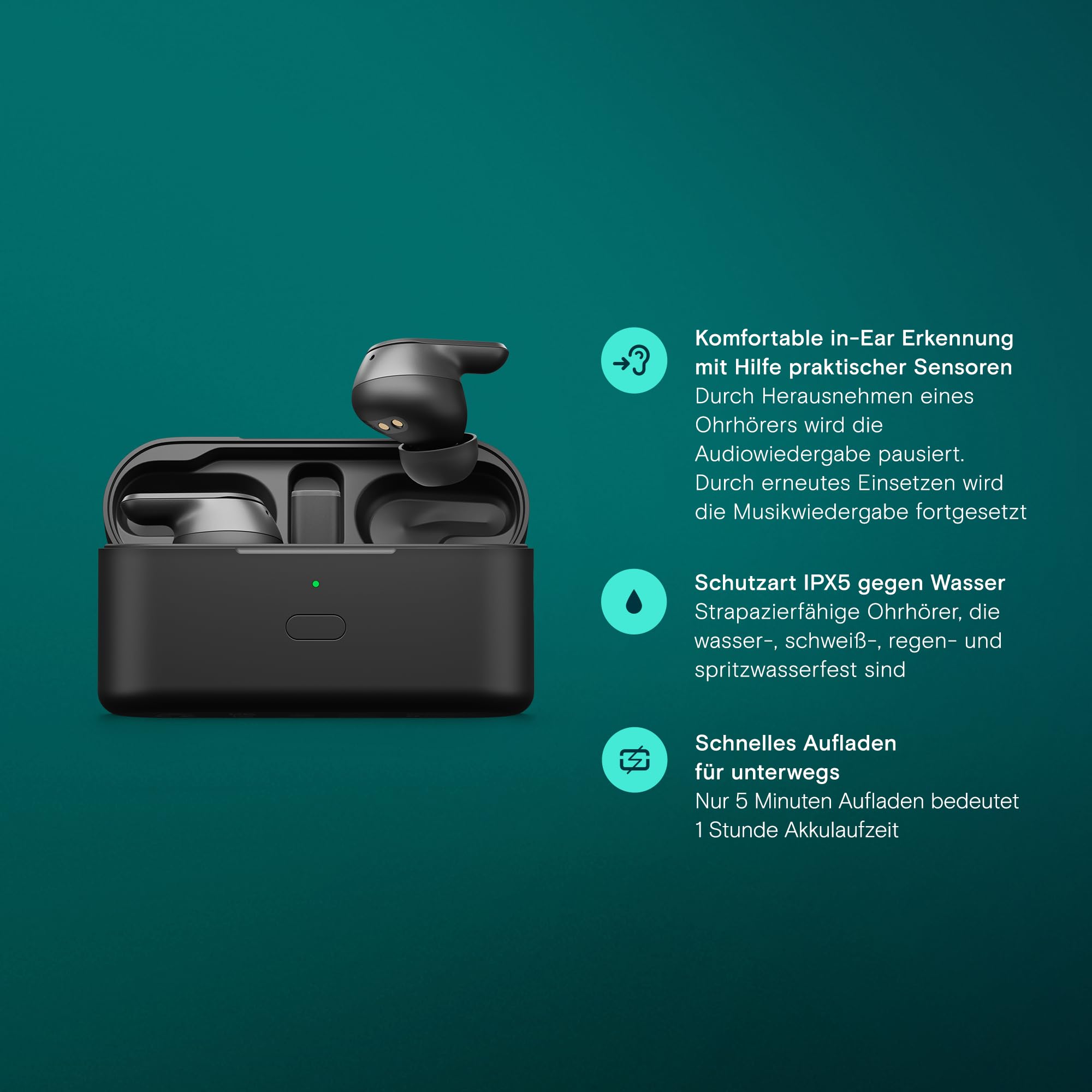 EPOS ADAPT E1 In-Ear-Kopfhörer ANC Schwarz USB-C Teams