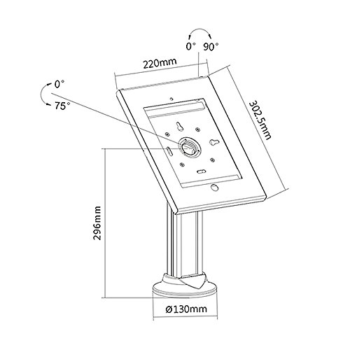 Maclean MC-677 Tablet Tischhalterung mit Schloss Alu