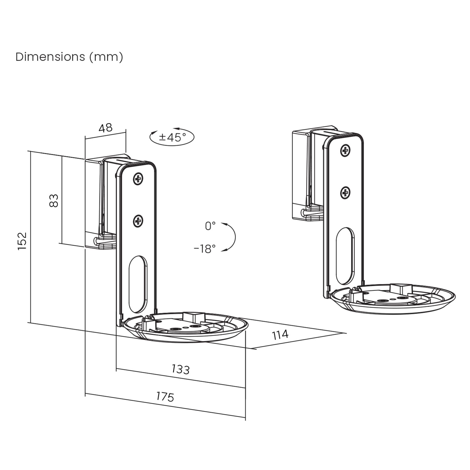 Maclean Brackets MC-997 Lautsprecher-Wandhalter Sonos Era 100