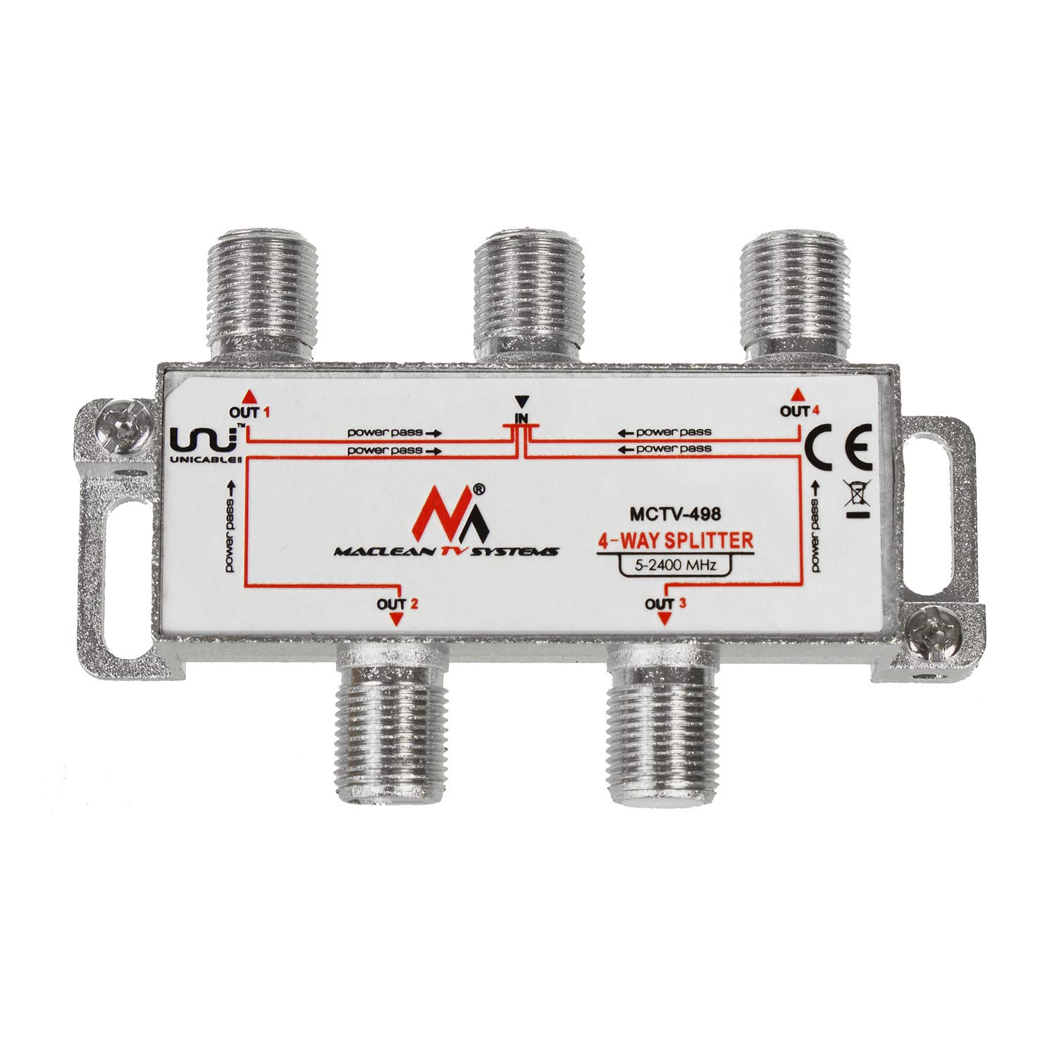 Maclean TV Systems MCTV-498 Sat-Verteiler 4-fach Unicable