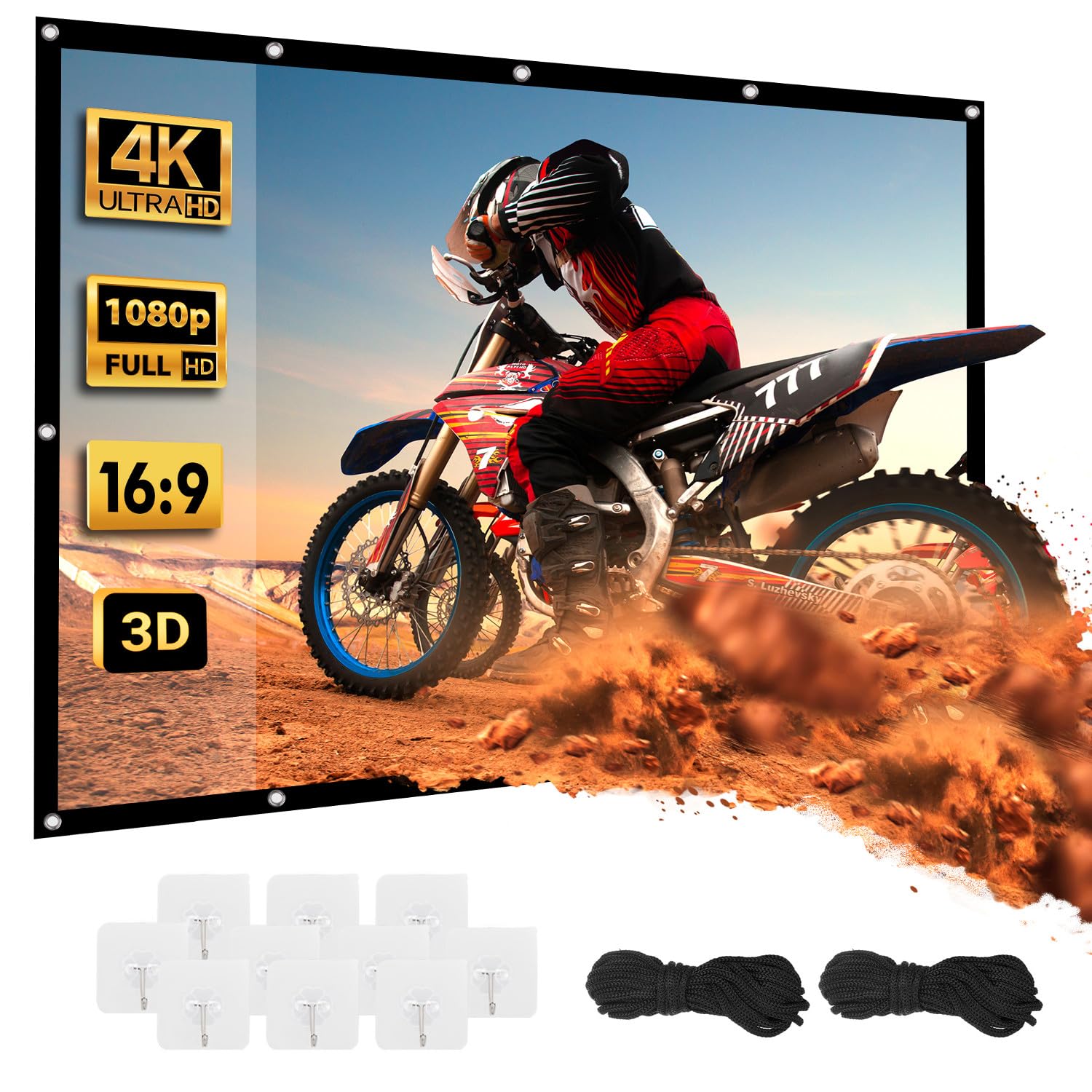 Maclean MC-982 Projektor-Leinwand 120 Zoll 16:9 Faltbar