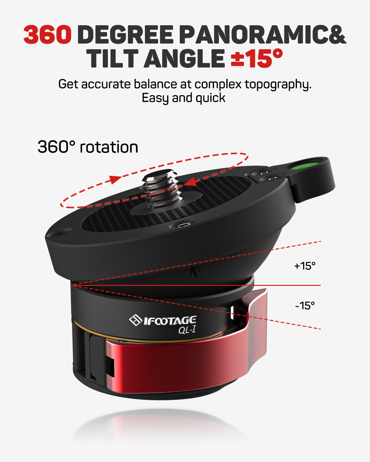 iFootage QL-I Quick Leveller Nivellierkopf 10kg 15 Grad