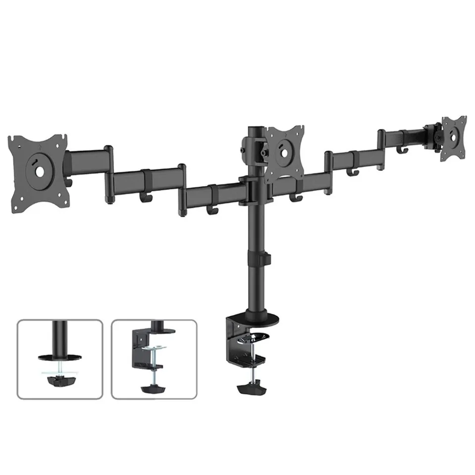 Maclean Brackets MC-691 Monitorarm 3-Fach 13-27 Zoll Tisch